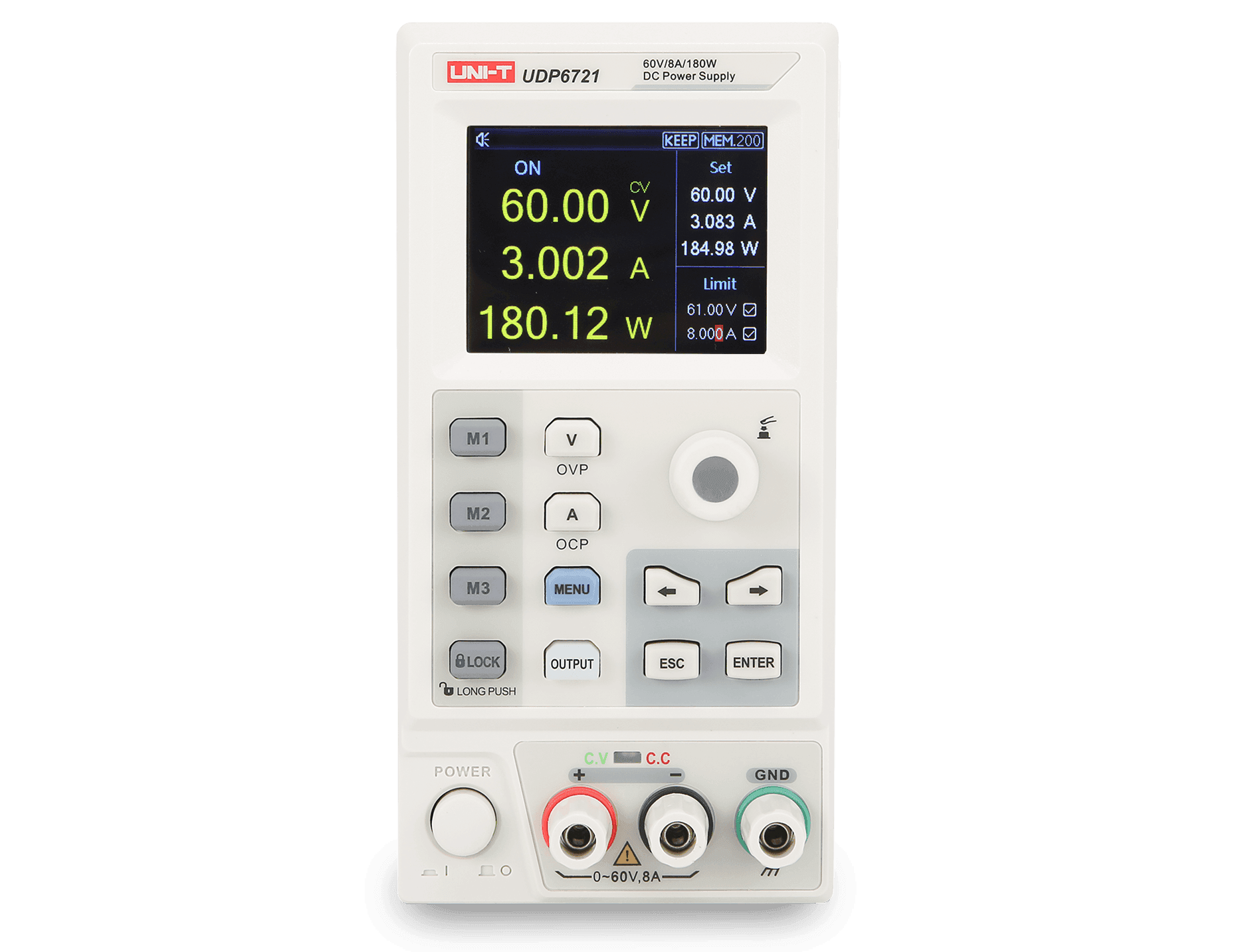 منبع تغذیه 60 ولت 8 آمپر UDP6721 برند UNI-T